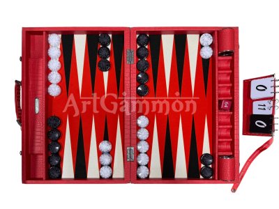Scarlet Red Croco Backgammon Board