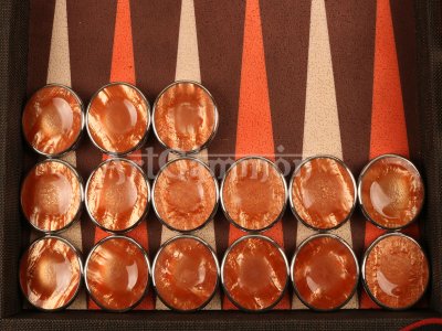 Chrome Rimmed Fingerdish Backgammon Checkers