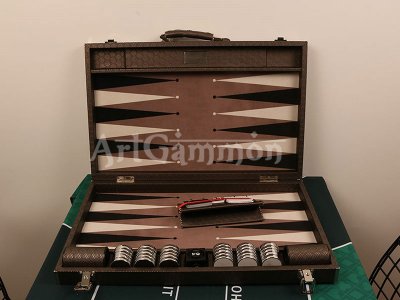 Competition Size Backgammon Set&Chrome Plated Checkers