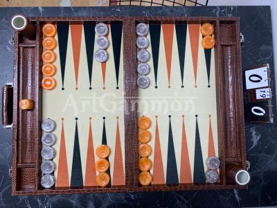 Long Size Backgammon Board Brown Croco