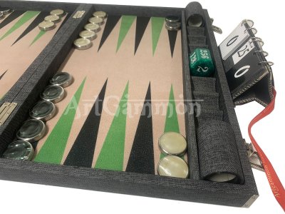 Competition Size Backgammon Set & Chrome Checkers