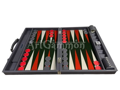 Tournament Size Green Color Carbon Fiber Backgammon Set