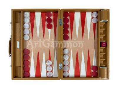 Beige Color Croco Backgammon Board