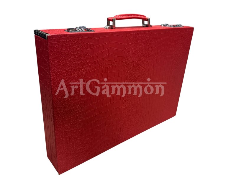 Scarlet Red Croco Backgammon Board
