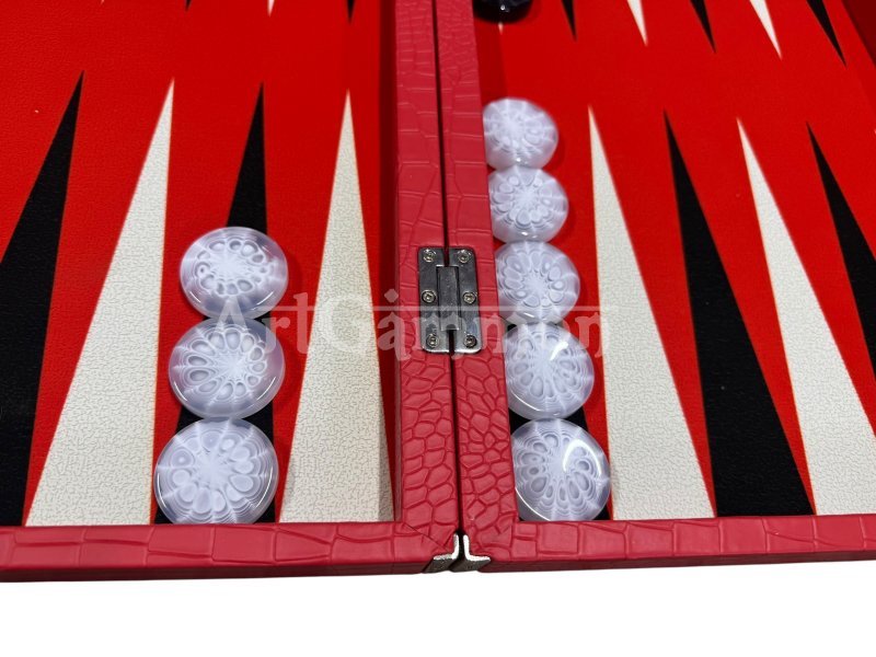 Scarlet Red Croco Backgammon Board
