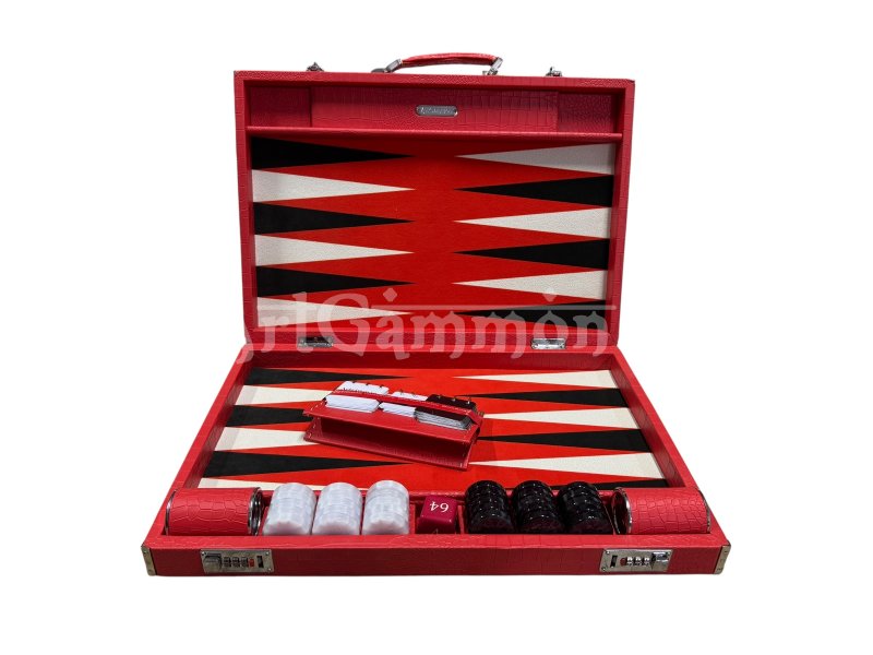 Scarlet Red Croco Backgammon Board