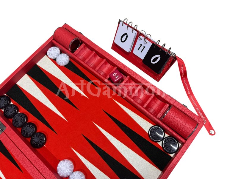 Scarlet Red Croco Backgammon Board