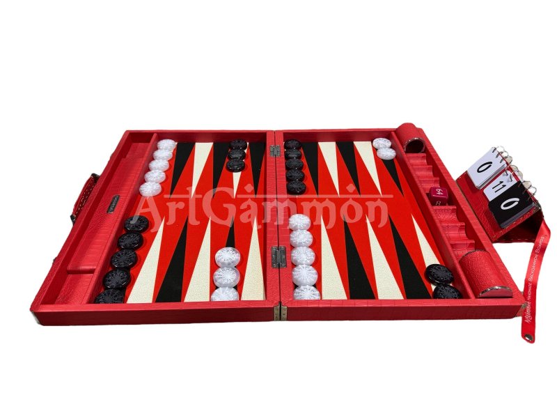 Scarlet Red Croco Backgammon Board