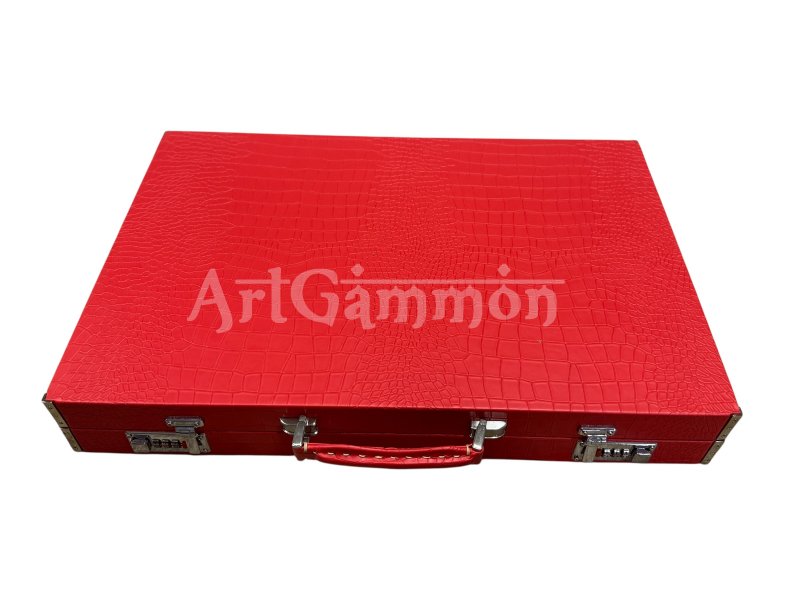Scarlet Red Croco Backgammon Board