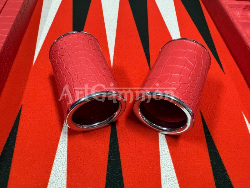 Scarlet Red Croco Backgammon Board
