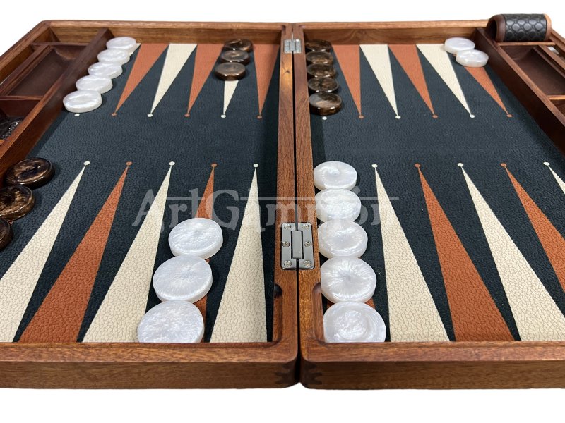 Abacus Backgammon Set Sapelli Wood