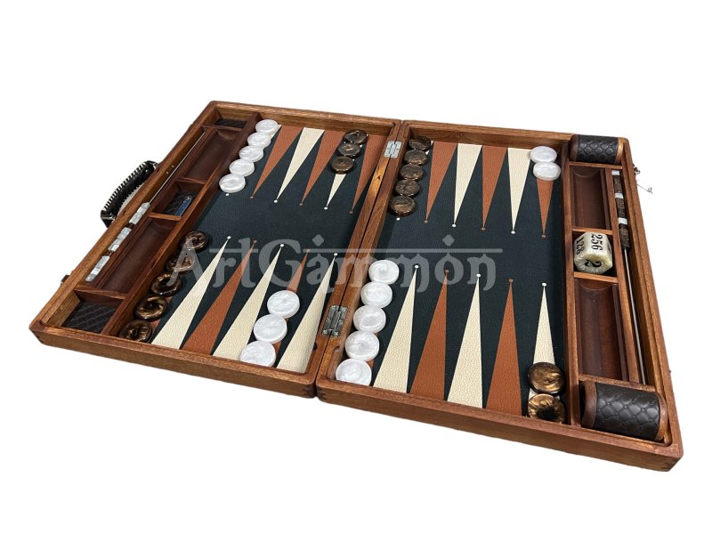 Abacus Backgammon Set Sapelli Wood