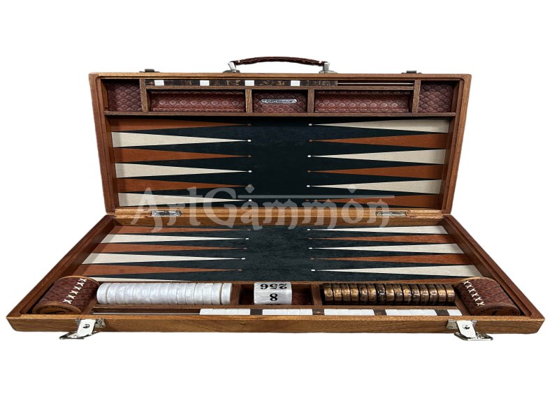 Abacus Backgammon Set Sapelli Wood