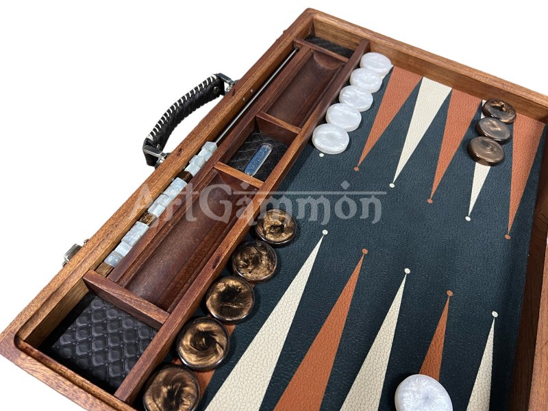 Abacus Backgammon Set Sapelli Wood