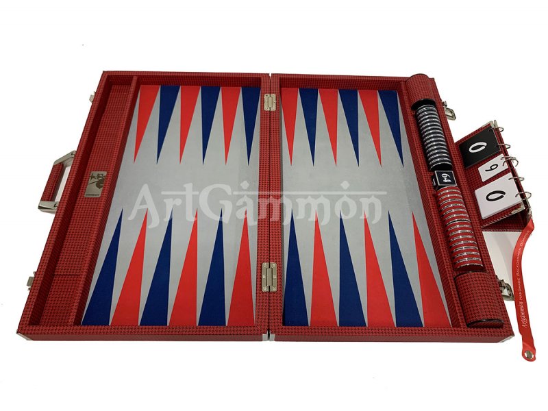 Competition Size Backgammon Set & ZMK Checkers Leather Wrapped