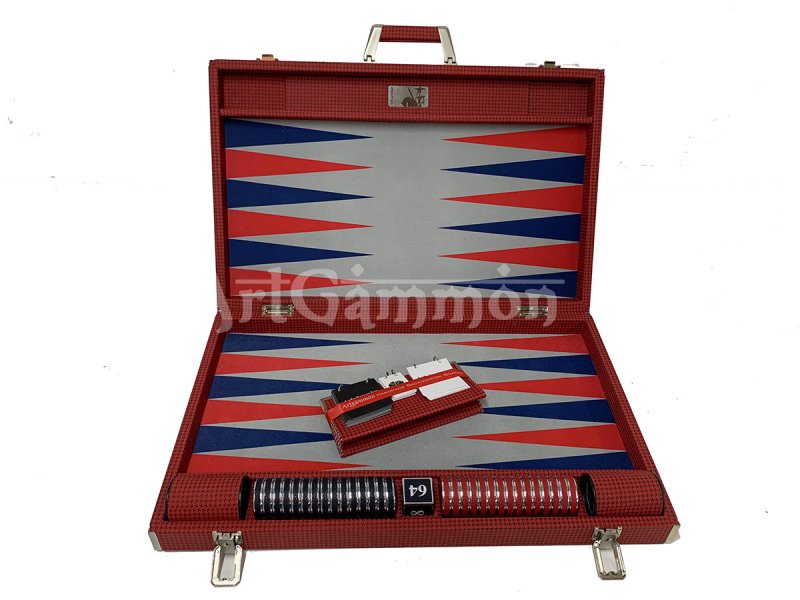 Competition Size Backgammon Set & ZMK Checkers Leather Wrapped