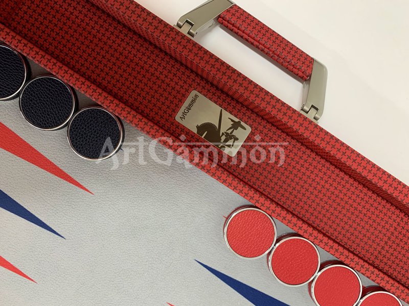 Competition Size Backgammon Set & ZMK Checkers Leather Wrapped