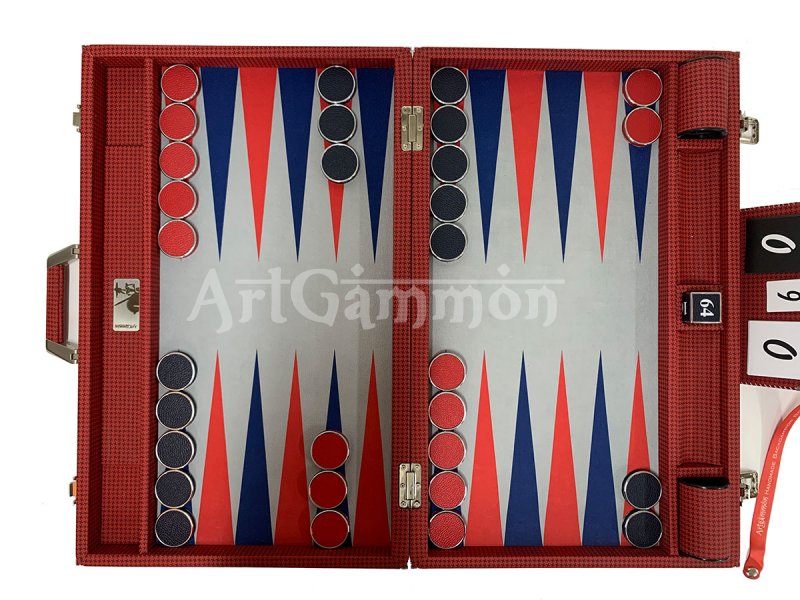 Competition Size Backgammon Set & ZMK Checkers Leather Wrapped