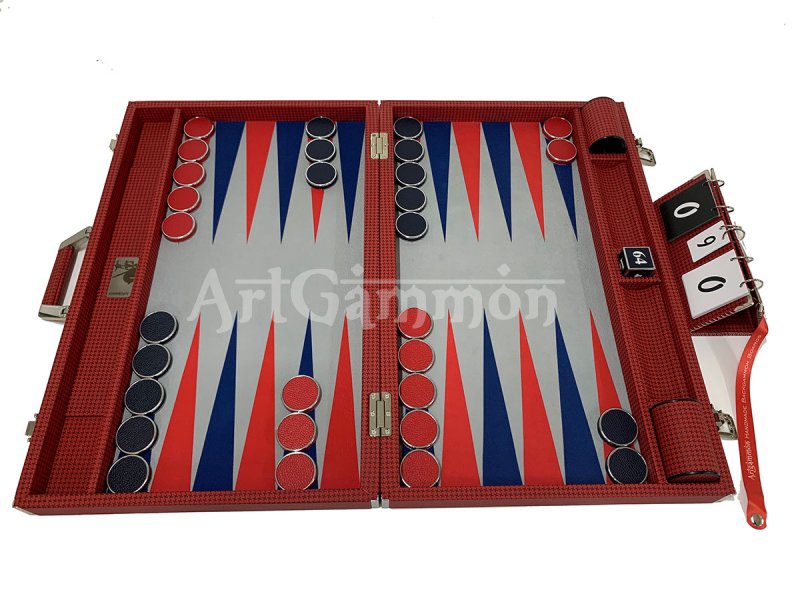 Competition Size Backgammon Set & ZMK Checkers Leather Wrapped