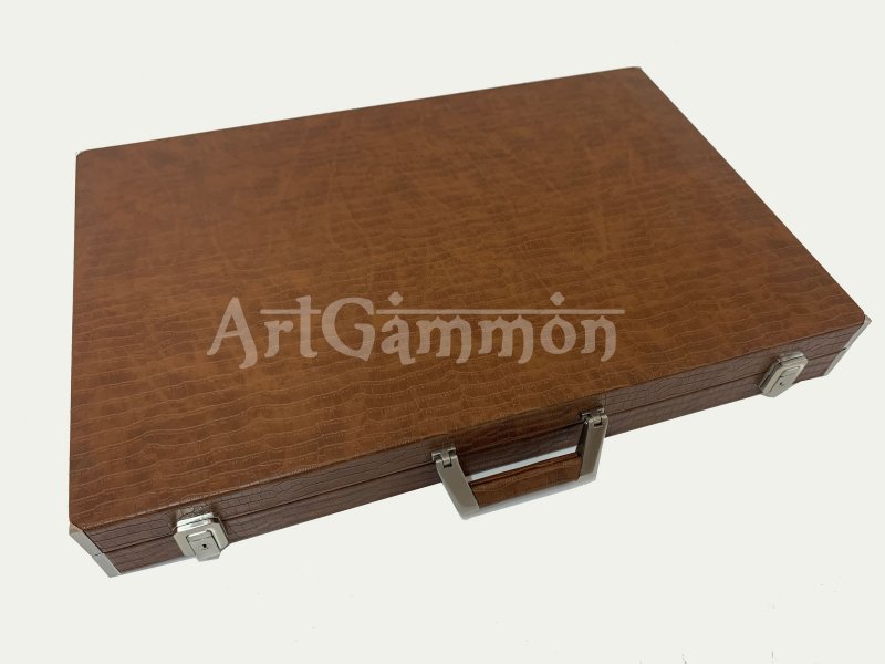 Championship Size Backgammon Set & Chrome Checkers