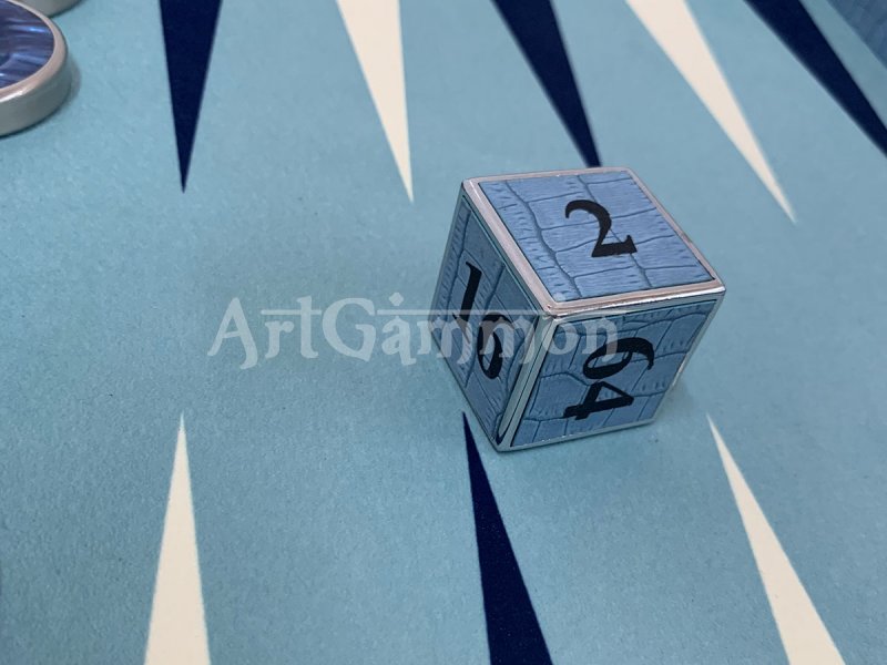 Championship Size Backgammon Set & Chrome Checkers Blue