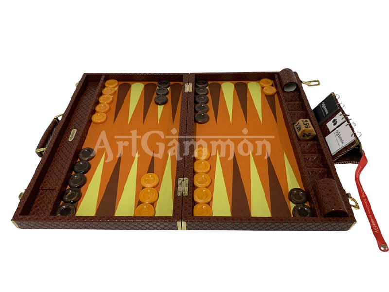 Tournament Size Tan Backgammon Set
