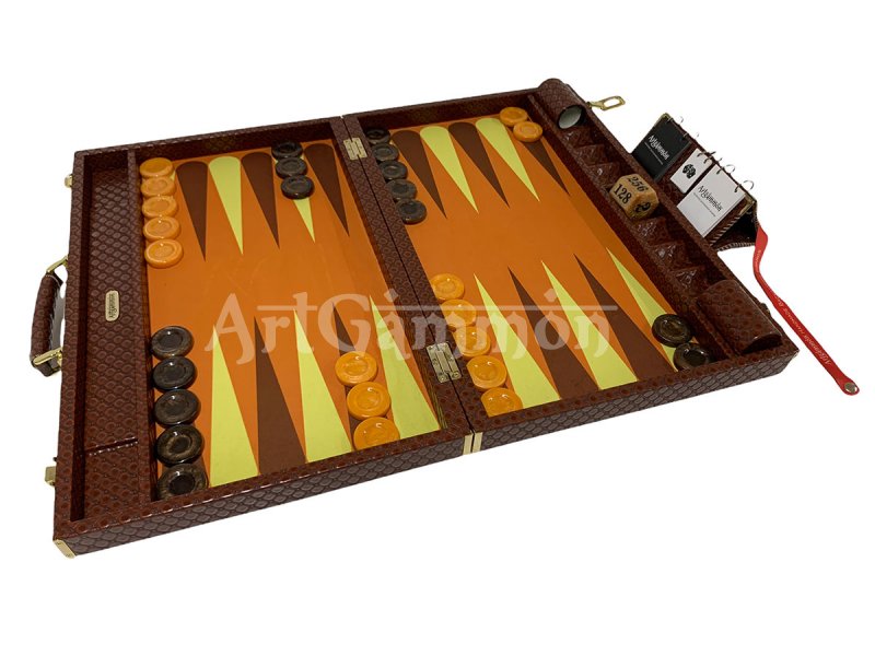 Tournament Size Tan Backgammon Set