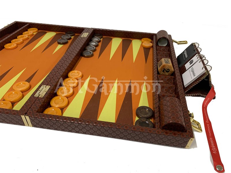 Tournament Size Tan Backgammon Set