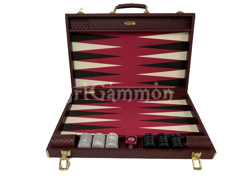 Tournament Size Burgundy Backgammon Set Octo