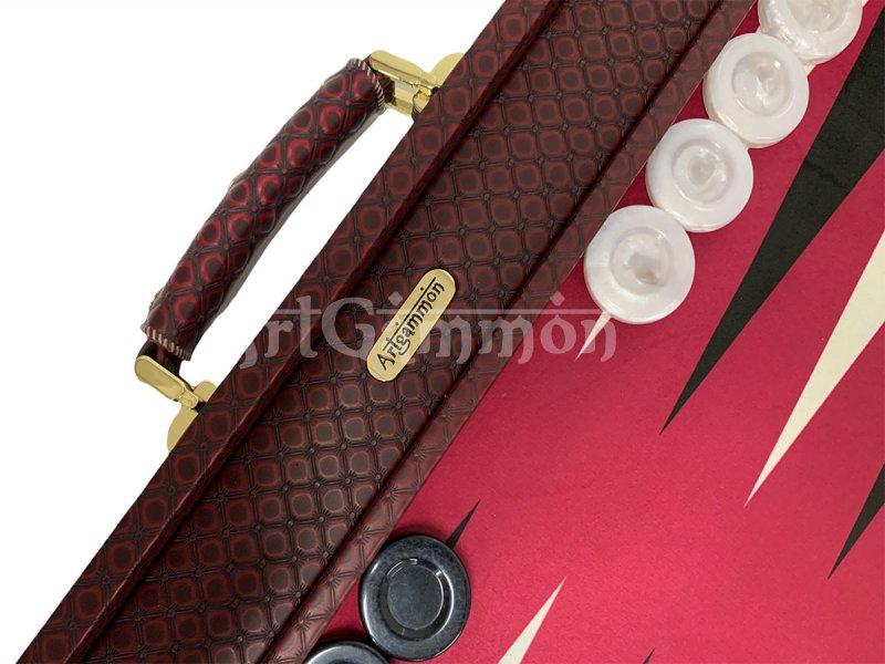 Tournament Size Burgundy Backgammon Set Octo