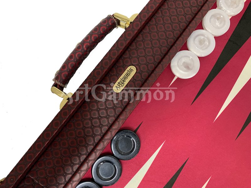 Tournament Size Burgundy Backgammon Set Octo