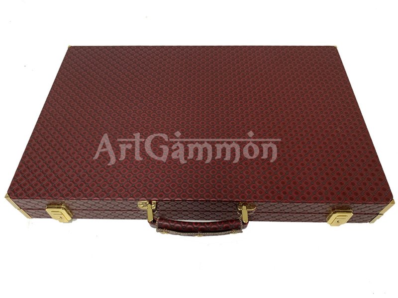 Tournament Size Burgundy Backgammon Set Octo