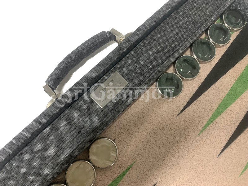 Competition Size Backgammon Set & Chrome Checkers