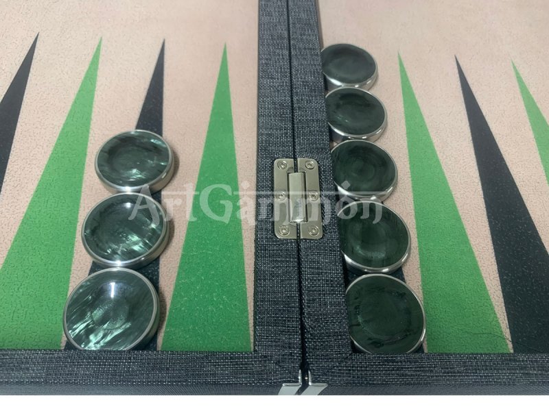 Competition Size Backgammon Set & Chrome Checkers