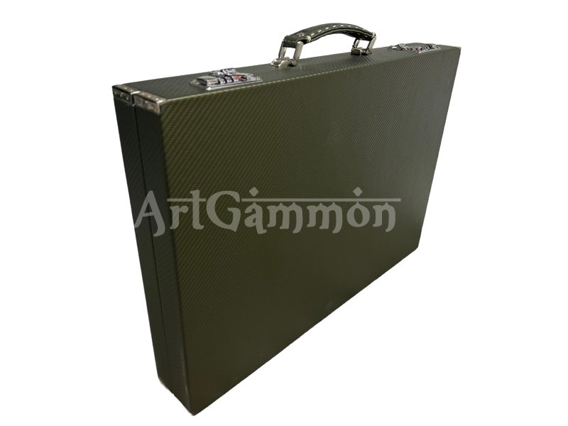 Tournament Size Green Color Carbon Fiber Backgammon Set