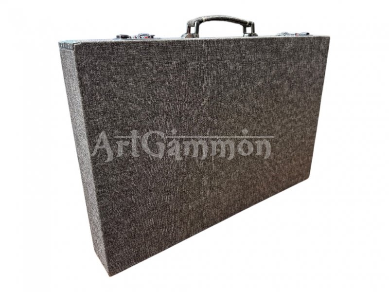 Cream Textile Look Backgammon Set