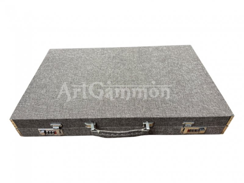 Cream Textile Look Backgammon Set