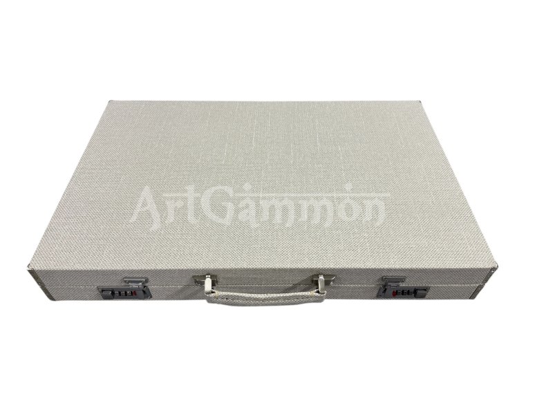 White Textile Look Backgammon Set