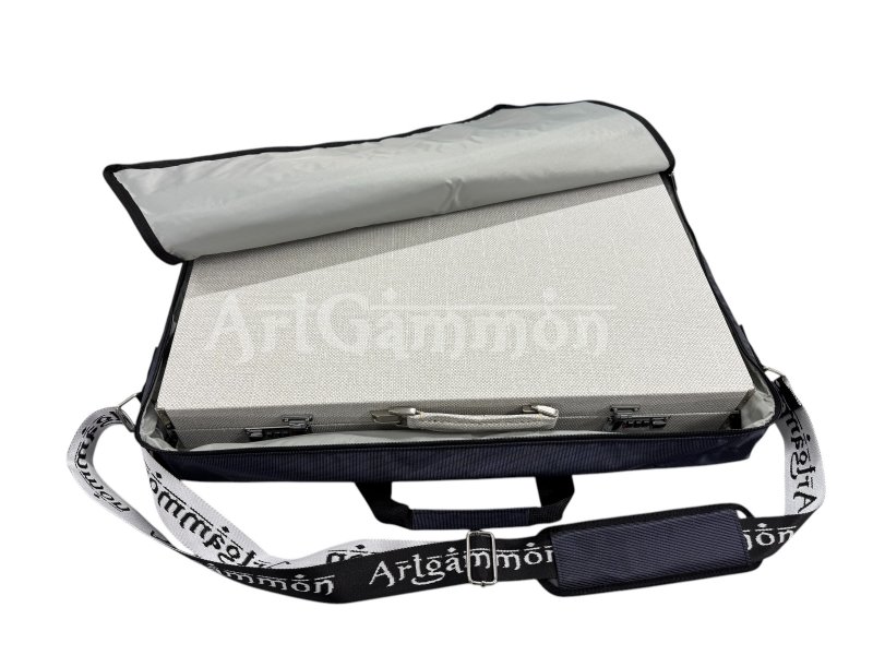 White Textile Look Backgammon Set