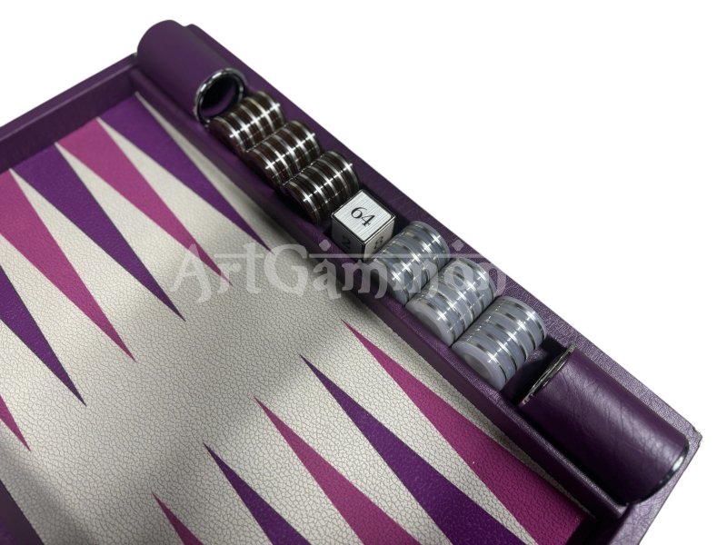 Purple Travel Size Backgammon Set