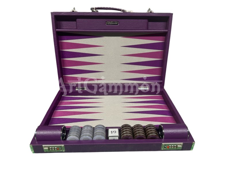 Purple Travel Size Backgammon Set