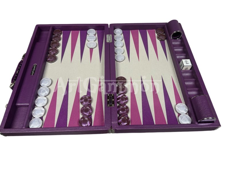 Purple Travel Size Backgammon Set