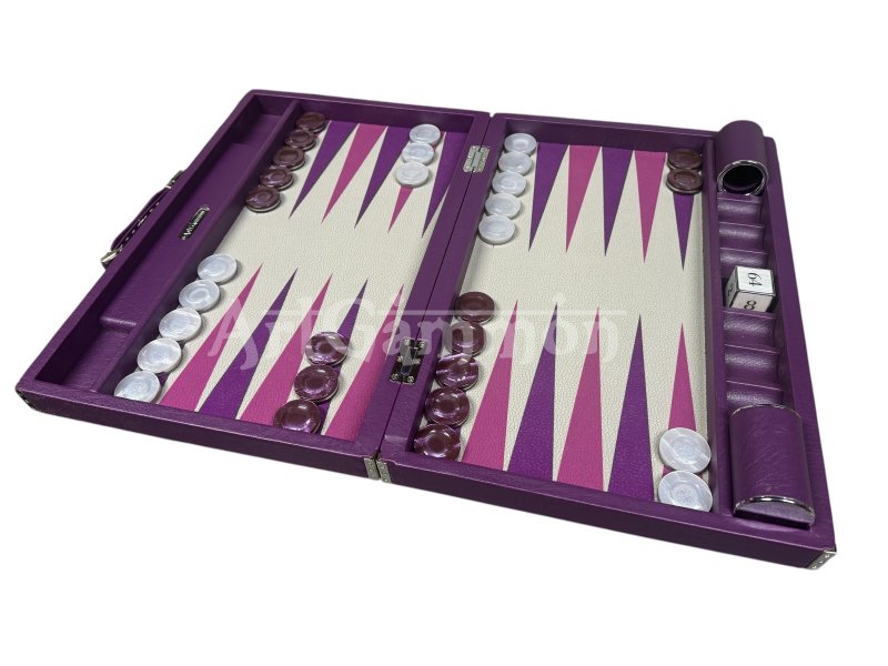 Purple Travel Size Backgammon Set