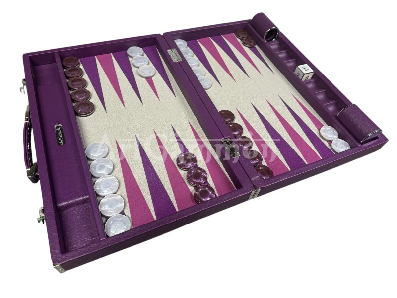 Purple Travel Size Backgammon Set