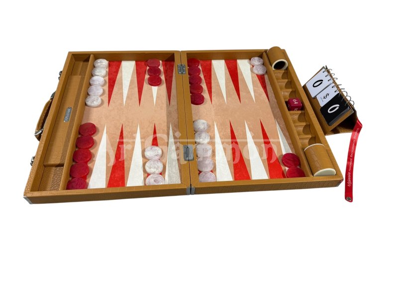 Beige Color Croco Backgammon Board
