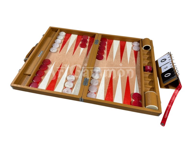 Beige Color Croco Backgammon Board
