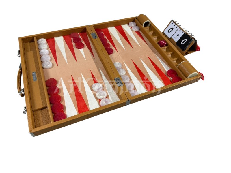 Beige Color Croco Backgammon Board
