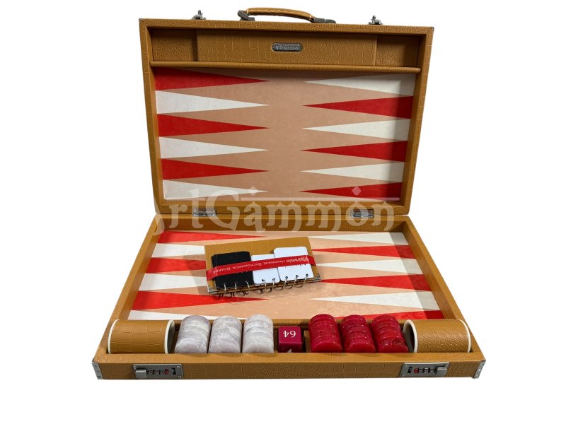 Beige Color Croco Backgammon Board