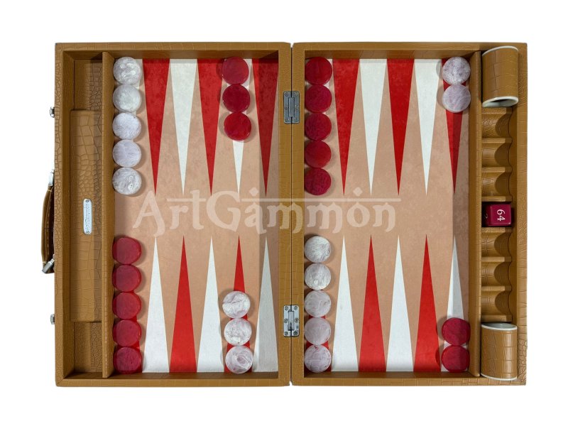 Beige Color Croco Backgammon Board