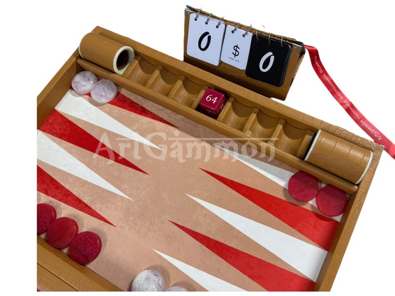 Beige Color Croco Backgammon Board